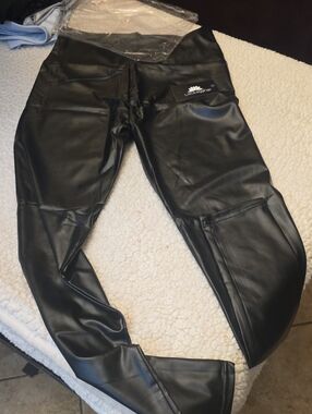 Lotus Leggings Black Faux Leather Leggings